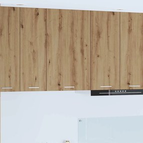 vidaXL Κρεμαστό ντουλάπι με αποθήκευση Riga Χειροποίητη Δρυς και Λευκό