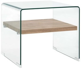 vidaXL Τραπεζάκι Σαλονιού Διάφανο 50 x 50 x 45 εκ. από Ψημένο Γυαλί