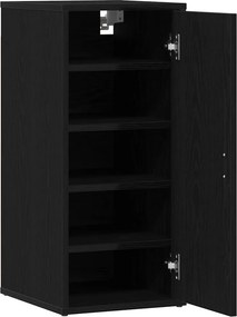 vidaXL Παπουτσοθήκη Μαύρη βελανιδιά 32x35x70 εκ. Επεξεργασμένο Ξύλο