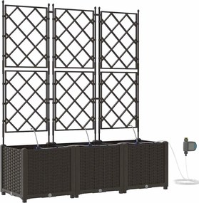 vidaXL Γλάστρα Κήπου 3 pcs Καφέ Ατσάλι