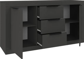 Μπουφές Doha pakoworld σε ανθρακί απόχρωση 150x45x80.5εκ