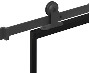 vidaXL Συρόμενη πόρτα με σετ υλικού 102x205 cm ESG Γυαλί&Αλουμίνιο