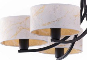 Κρεμαστό Πολύφωτο Arthur Φ78cm Μαύρο με Λευκό Ύφασμα