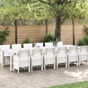 vidaXL Σετ Τραπεζαρίας Κήπου 13 pcs Λευκό Μεγάλο Πλαστικό