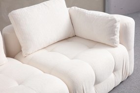Corner Sofa Amaris 2 Seater With Pouffe -White White