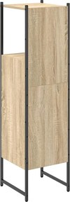 vidaXL Ντουλάπι Μπάνιου Μπεζ 33 x 33 x 120,5 εκ. Επεξεργασμένο ξύλο