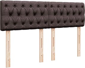 vidaXL Κρεβάτι Boxspring με Στρώμα Σκούρο Καφέ 140x200 εκ Υφασμάτινο