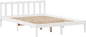 vidaXL Σκελετός Κρεβ. Χωρίς Στρώμα Λευκό 120x190 εκ Μασίφ Πεύκο