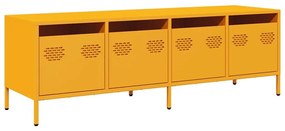 Έπιπλο Τηλεόρασης Μουσταρδί 135x39x43,5 εκ Ατσάλι Ψυχρής Έλασης - Κίτρινο