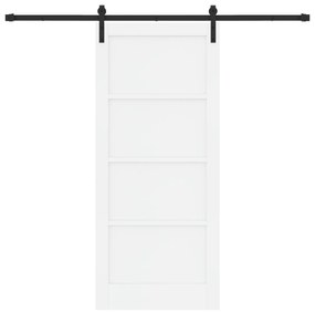vidaXL Διαθέσιμη πόρτα με σετ υλικών λευκή 86x198.5 cm solid ξύλο πεύκου