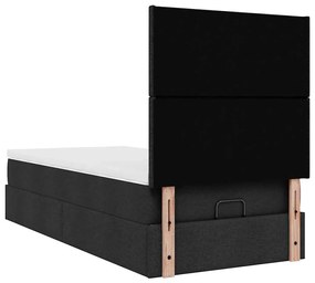Οθωμανικό κρεβάτι με στρώμα Μαύρο 90x190cm Ύφασμα 3313038