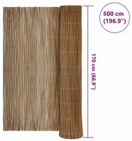 vidaXL Φράκτης Ιτιάς Καφέ 170 x 500 cm