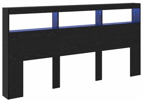 vidaXL Κεφαλάρι Μαύρη Οξυά 200 x 17 x 102 cm Επεξεργασμένο ξύλο