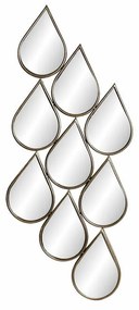 Τοίχο καθρέφτη DKD Home Decor Χρυσό Σύγχρονη Δάκρυ 40 x 2,5 x 100 cm