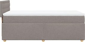 vidaXL Κρεβάτι Boxspring με Στρώμα Taupe 80x200 εκ. Υφασμάτινο