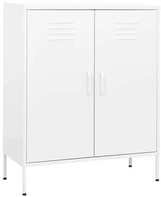 vidaXL Ντουλάπι Αποθήκευσης Λευκό 80 x 35 x 101,5 εκ. Ατσάλινο