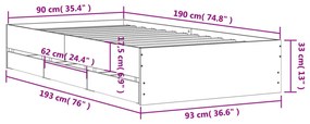 ΠΛΑΙΣΙΟ ΚΡΕΒΑΤΙΟΥ ΜΕ ΣΥΡΤΑΡΙΑ ΜΑΥΡΟ 90X190 ΕΚ. ΕΠΕΞ. ΞΥΛΟ 3207323