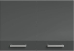 Κρεμαστό ντουλάπι Jeden 80-Γκρι Γυαλιστερό - Λευκό