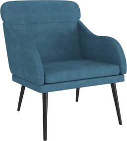 vidaXL Πολυθρόνα Μπλε 63 x 76x 80 εκ. Βελούδινη