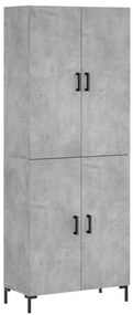 vidaXL Ντουλάπι Γκρι Σκυροδέματος 69,5x34x180 εκ. Επεξεργασμένο Ξύλο