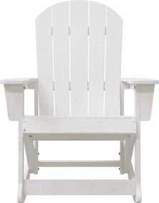 vidaXL Καθιστική Καρέκλα Ροκ Adirondack Λευκό HDPE