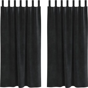 vidaXL Κουρτίνες συσκότισης 2 pcs Μαύρο 140 x 175 cm Βελούδο