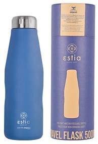 Θερμός-Μπουκάλι Ανοξείδωτο Denim Blue Flask Save The Aegean Estia 500ml-7x7x22,3εκ. 01-12052