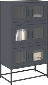 vidaXL Highboard Ανθρακί 68x39x123 cm Χάλυβας
