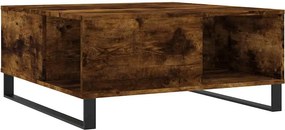 vidaXL Τραπεζάκι Σαλονιού Καπνιστή Δρυς 80x80x36,5εκ. Επεξεργασμ. Ξύλο