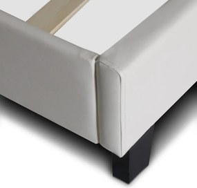 Κρεβάτι Sissy Megapap από τεχνόδερμα χρώμα λευκό 160x200εκ.
