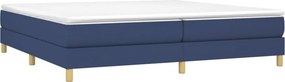 vidaXL Κρεβάτι Boxspring με Στρώμα Μπλε 200x200 εκ. Υφασμάτινο