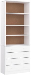 vidaXL Βιβλιοθήκη με Συρτάρια ALTA Λευκή 77x35x186,5 εκ. Μασίφ Πεύκο