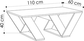 Τραπεζάκι Σαλονιού Λευκό PIPRA 110x60x40