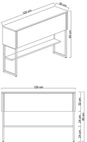 Μπουφές Luxe Megapap χρώμα travertine - χρυσό 120x30x80εκ.