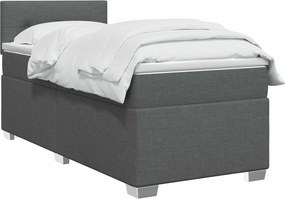 vidaXL Κρεβάτι box spring με στρώμα Σκούρο Γκρι 80 x 200 cm Ύφασμα