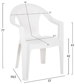 ΠΟΛΥΘΡΟΝΑ ΠΟΛΥΠΡΟΠΥΛΕΝΙΟΥ TUVANA HM6145.13 ΛΕΥΚΗ 57x59,5x77Υ εκ.