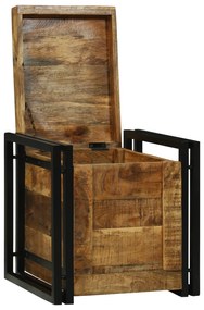 vidaXL κουτί αποθήκευσης  40x40x40 εκ. μασίφ τραχύ ξύλο μάνγκο
