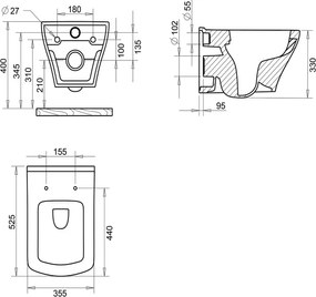 Tema Fresh 5610 White Matt Rimless  - Κρεμαστή Λεκάνη