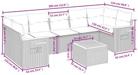 vidaXL Σαλόνι Κήπου 8 Τεμαχίων Μαύρο από Συνθετικό Ρατάν με Μαξιλάρια