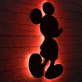Διακοσμητικό Τοίχου Με Φως Led Mickey Mouse 395NGR1897 32x50cm Red-Black Wallity Mdf