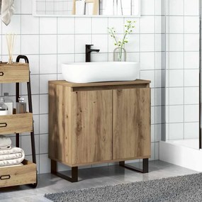 vidaXL Ντουλάπι Μπάνιου Δρυς τεχνίτης 58 x 33 x 60 εκ από Επεξεργ Ξύλο