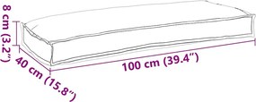 vidaXL Σετ Μαξιλαριών Πάγου 2 pcs Μαύρο 100 x 40 x 8 εκ