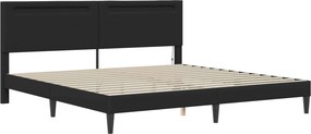 vidaXL Σκελετός κρεβατιού με στρώμα Μαύρο 180 x 200 cm Τεχνητό Δέρμα