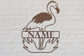 Σετ των 2 Intra απο ξύλο plywood Χρώμα wenge 3mm-4mm πάχος - Πινακίδα ονόματος Flamingo Δίασταση 20x20 cm INTRAFABR-110024003