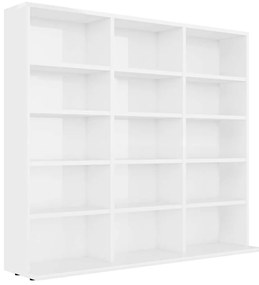 vidaXL Έπιπλο για CD Γυαλιστερό Λευκό 100 x 23 x 89,5 εκ. Επεξ. Ξύλο