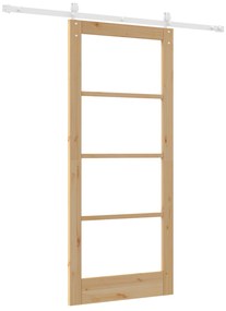 vidaXL Συρόμενη Πόρτα με Σετ Εξαρτημάτων 86x198.5 cm Συμπαγές Ξύλο Πεύκου