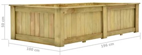 vidaXL Υπερυψωμένη Γλάστρα 196 x 100 x 50 εκ. Εμποτισμένο Ξύλο Πεύκου