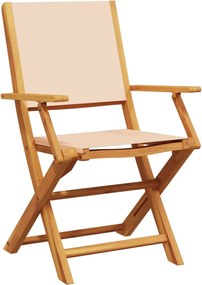 vidaXL Σετ Επίπλων Bistro 3 τεμ. Μπεζ Ύφασμα/Μασίφ Πεύκου