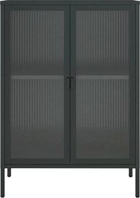 vidaXL Ντουλάπι Μαύρο 75 x 35 x 105 εκ. από Γυαλί και Ατσάλι