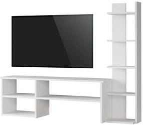 Σύνθετο σαλονιού Perla pakoworld σε λευκή απόχρωση 120x29.5x41,8εκ